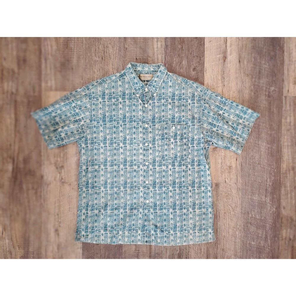 Vintage San Mateo Island Mens 100%  Cotton Shirt LG